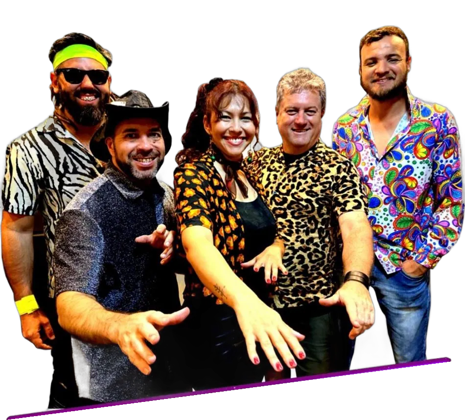 Integrantes da Road80: Fernando, Tom, Mari, Netto e Thiago